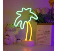 ENUOLI Palm Tree Lights Neon Signs,LED Coconut Tree Neon Light for Bedroom,Battery/USB Powered Palm Tree Night Lamp with Holder Base for Kids Room Bar Christmas Birthday Wedding Party