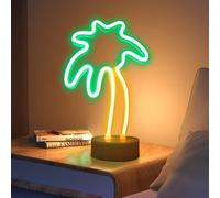 ENUOLI Palm Tree Lights Neon Signs,LED Coconut Tree Neon Light for Bedroom,Battery/USB Powered Palm Tree Night Lamp with Holder Base for Kids Room Bar Christmas Birthday Wedding Party