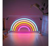 ENUOLI Rainbow Neon Light, USB Operated Multi-rainbow LED Sign, Double-Layer Acrylic, Medium Size, Contemporary Style, Perfect for Home, Party, Seasonal, Office, Bar/Restaurant, Wedding Decor