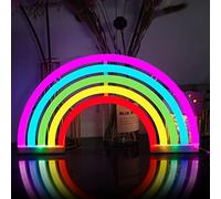 ENUOLI Rainbow Neon Sign Neon light lamp Battery/USB Operated Wall Decor Rainbow Neon Wall Art Neon Night Lights for Home Party Bedroom Decor Led Neon Light for Children Friends Supply Gifts(Colorful)