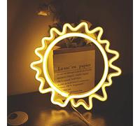 ENUOLI Sun Neon Light Signs, Wall Led Lights Warm White Neon Signs Art Decor Light Battery/USB Operated Neon Light Sun Signs for Bedroom Game Room Bar Home Party