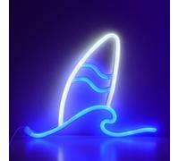 ENUOLI Surfboard Neon Signs,LED Wave Neon Signs for Bedroom,USB/Battery Powered Neon Wall Art Light Night Lights,Tropical Decor Beach Wave Led Signs for Man Cave,Party,Bar,Gaming Room,Christmas