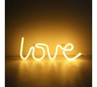 ENUOLI Warm White Love Neon Wall Light USB Battery Sign for Room Party | USB/Battery Powered Warm White Glowing LOVE Wall Art Night Lamp for Bedroom Living Room Xmas Wedding Celebration