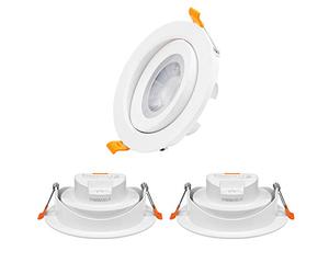 ENUOTEK Dimmable Angled 12W Sloped Ceiling LED Recessed Down Lights, Directional LED Spot Lamps, CCT Adjustable 3000K 4000K 5000K, 40º Beam Angle, Cut Hole Diameter 120-130MM, 3 Pack