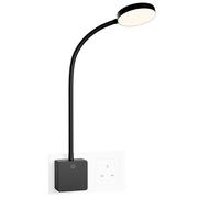 ENUOTEK Plug in LED Wall Light, 4W 350Lm Dimmable LED Swing Arm Black Wall Lamp, Plug and Play Bedside Reading Light with Touch Switch and Outlet Power Plug, Neutral White 4000K for Bedroom Lighting