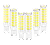 ENUOTEK Super Bright G9 LED Small Corn Bulbs 6W 850Lm Chandelier Light (100W Halogen Equivalent) SMD5730 6000K Daylight White Non Dimmable No Flicker GU9 Lamps 6 Pack
