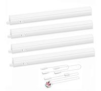 ENUOTEK Under Cupboard Kitchen Lights 4 Lamps, 4W 313MM Kitchen Lights Under Cabinet LED, Connectible 4000K Cupboard Lights with 2 Power Plug and Switch, with 50CM Connecting WireX4