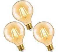ENUOTEK Vintage G95 Large Globe LED Filament Light Bulb, 6W 680Lm E27 Edison Screw in ES Light Bulbs 60W Incandescent Lamp Equivalent, 2500K Amber Warm White Lighting, Not Dimmable, 3 Pack