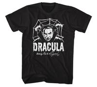 ENURLS Dracula T-Shirt Universal Studios Movie Mens Bela Lugosi Creepy Web Monochrome BlackXXX-LargeBlack3XL