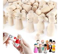 ENUTROF Peg Doll Wooden Figures for Painting 50Psc Coloring Dolls for DIY Art and Painted Decoration Life Wedding Birthday