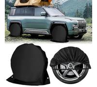 ENUTROF Wheel Cover 2 Pieces Waterproof Caravan Tyre Cover Trailer with 2 Eyelets for Caravan Motorhome Car 27-29 Inch Black