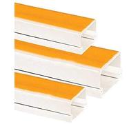 ENVA® Electrical Cable Trunking, White Self Adhesive Paintable PVC Trunking Cable & Wire Tidy Plastic Electrical Conduit Mini Trunk (2, 25x16mm)