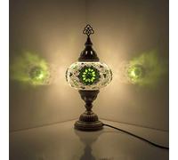 ENVA Turkish Moroccan Handmade Mosaic Table Desk Bedside Night Lamp Light Lampshade with LED Bulb Large Globe