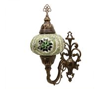 ENVA Turkish Moroccan Style Mosaic Multicolour Wall Sconce Light Lamp Large Globe