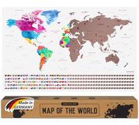 envami Scratch Off World Map I 68 X 43 CM I Rose Gold I English I World Map Scratch Off I Map of the World I Travel Map I World Map Poster I With Gift Packaging