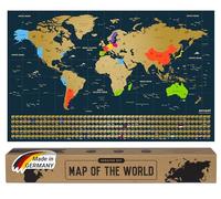 envami Scratch Off World Map - Portable Poster With Gift Packaging Gold