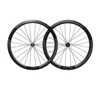 Enve SES 3.4 Chris King Disc Clincher Road Wheelset - 700c - Matt Black Shimano 12mm Front - 142x12mm Rear Centerlock Pair 11-12 Speed Tubeless 700c