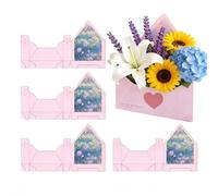 Envelope Box Bouquet, 5 Pieces Envelope in the Shape of Handbag for Flowers to Fold and Store, Envelopes Boxes for Valentine's Day | for Mother's Day, Wedding, Engagement, Valentine's Day