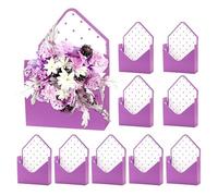 Envelope Box for Bouquets - Paper 23 x 8 x 35 cm | Set of 10 Pieces Folding San | Box for Floral Compositions - for Roses Carnations Florist Pack