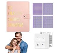 Envelope Challenge Binder - Money Saving Binder, Scratch Resistant Savings Challenge Binder | Budget Book Binder with Cash Envelopes, Cash Saving Budget Envelopes, Bean Paste, 説明を参照してください