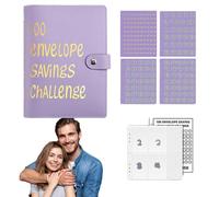 Envelope Challenge Binder - Money Saving Binder, Scratch Resistant Savings Challenge Binder | Budget Book Binder with Cash Envelopes, Cash Saving Budget Envelopes, purple, 説明を参照してください