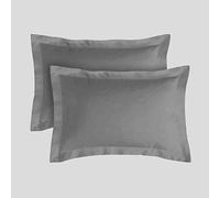 Envelope Closure Oxford Pillow Cases 2 Pack- 50 x 75 Hotel Quality Egyptian Cotton Pillow Cases- Luxury Bedding Soft Pillow Covers- Grey