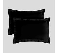 Envelope Closure Oxford Pillow Cases 2 Pack- 50 x 75 Hotel Quality Egyptian Cotton Pillow Cases- Luxury Bedding Soft Pillow Covers- Black