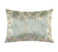 Envelope Closure Satin Pillowcase for Hair and Skin Silk Pillowcase Standard Size Spring Peach Blossom Flower Pattern Pillow Cases Cooling Satin Pillow Covers