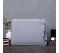 Envelope Document Holder A4 Leather Document Bag Business Briefcase Conference Archive Data Contract Storage Bag(Gray)