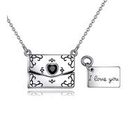 Envelope Necklace Sterling Silver Love Letter I Love You Secret Message Lover Jewellery Gifts for Women