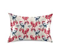 Envelope Pillowcase Silk Domestic Bird Cock Animal Red And Black Envelope Closure Pillowcase Pillowcase Pillowcase Satin Pillowcase Queen 50x76cm