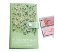 Envelope Savings Book, 4.33 inch 100 Days Budget Planner Notebook for Bill Payments, Money Management with 3D Oil Painting Cover, Portable Cash Envelope Wallet Organizer Pockets for Expense Tracking