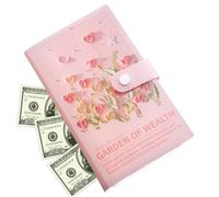 Envelope Savings Challenge Book | 100 Days Savings Challenge Book 3D Oil Painting with Organizer,Button Closure, Envelopes 7.09 * 4.03 for Notebook Portable Wallet Organizer Payment Bill Expense