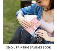 Envelope Savings Challenge Book | 100 Envelopes Money Saving Challenge 3D Oil Painting | Portable Organizer Notebook Cash Planner Storage Finance Management Bill Expense for Kids Adults