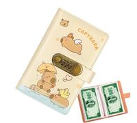 Envelope Savings Challenge Book, Capybara Budget Binder, Cash Envelope Organizer with Lock, Financial Planning Folder, Money Management System with Secure Storage, Budgeting Tool for Home Travel