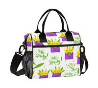 Envelope Spring Flowers White Lunch Bag for Women Men Reusable Insulated Lunch Box for Adult Kids Leakproof Lunchbox Cooler Tote Bag with Pockets for Work Picnic Travel Office