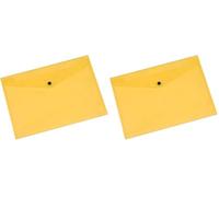 Envelope Wallet Q-CONNECT Press Stud PP A4 172 Micron Transparent Yellow/Document Archiving/Type-Envelope/Kind-Press Stud/Index-N.a. / Pockets-N.a. / Material-PP/Dividers-1 / Coating-N.a. (Pack of 2)