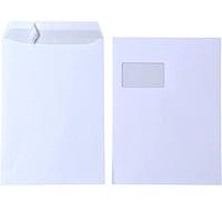 Envelopes C4 A4 White with Window Self-Adhesive with Peel and Seal Strip with Grey Inner Print 120 g/m² Dimensions 229 x 324 mm Box Envelopes Pack of 100