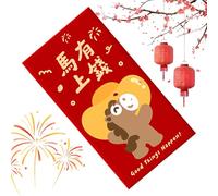 Envelopes Chinese - 7.6 x 17.8 cm Money Gift Envelopes | Year of the Horse Red Envelopes 2026 - For Spring Festival Wedding Celebration Children Adults Home Office