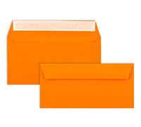 Envelopes DIN Long - Orange - 110 g/m²; 220 x 110 mm - Very Stable - Self-Adhesive - Quality Brand: Neuser Colourful dl Orange