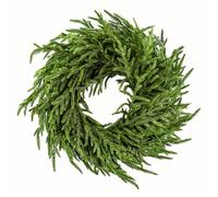 ENVEN 24" Norfolk Pine Wreath for Front Door, Real Touch Norfolk Pine Wreath Artificial Green Wreath Greenery Realistic Wreath Holiday Decoration for Home Decor