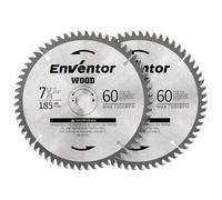 Enventor 2PCS Circular Saw Blades, 185mm* 20mm Bore *60T, TCT Saw Blade for Wood Cutting, Compatible with 76332L, 76343L, 76301, SGCS1400