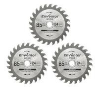 Enventor 3PCS Mini Circular Saw Blades, 85mm* 10mm Bore *24T, TCT Circular Saw Blade for Wood Cutting, Compatible with Enventor 76601L