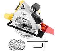 Enventor Circular Saw, 1200W 5800RPM Pure Copper Motor Electric Circular Saws with Laser Guide, 2 Saw Blades(185mm, 24T+ 40T), Max Cutting Depth 62mm (90°), 42mm (45°) for Wood Cutting Corded 76343-1L