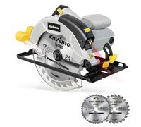 Enventor Circular Saw, 1200W 5800RPM Pure Copper Motor Electric Circular Saws with Laser Guide, 2 Saw Blades(185mm, 24T+ 40T), Max Cutting Depth 62mm (90°), 42mm (45°), Ideal for Wood Cutting Corded
