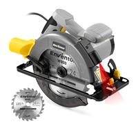 Enventor Circular Saw, 1400W 6000RPM Electric Circular Saws with Laser Guide, Max Cutting Depth 62mm (90°), 48mm (45°), Saw Blades(185mm, 24T), Pure Copper Motor, Ideal for Wood Cutting Corded