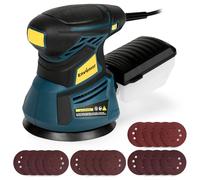 Enventor Electric Orbital Sander, 350W 6000-13000RPM Random Orbital Sander, 6 Variable Speeds, with Dust Collection Box, 125MM 20PCS Sandpapers for Wood Sanding and Polishing