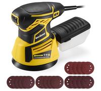 Enventor Electric Orbital Sander, 350W 6000-13000RPM Random Orbital Sander, 6 Variable Speeds, with Dust Collection Box, 125MM 20PCS Sandpapers for Wood Sanding and Polishing