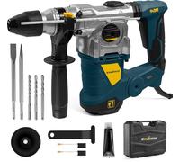 Enventor Hammer Drill, 1500W Heavy Duty Electric Rotary Hammer Drill, 360° Auxiliary Handle, SDS-Plus, for Concrete, Masonry, Brick, Steel, Wood, Blue