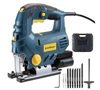 Enventor Jigsaw Tool, 800W 0-3350 SPM, 4 Orbital Sets, 6 Variable Speed | Electric Corded Jig Saw with LED Work Light, ±45°Bevel Cutting, 10 Saw Blades, Max Cutting Depth: Wood 110mm, Metal 10mm